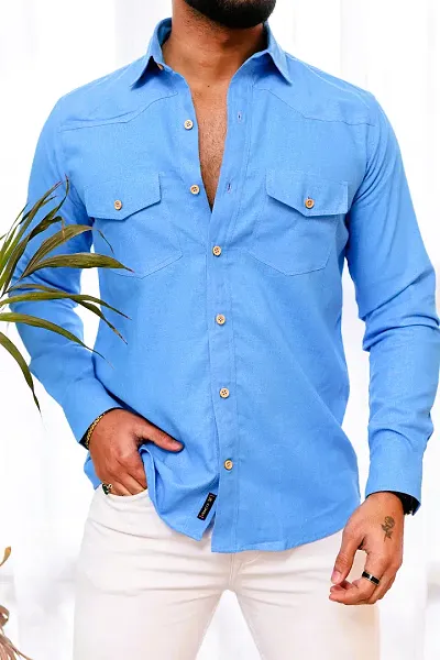 Elegant Solid Long Sleeves Casual Shirts For Men