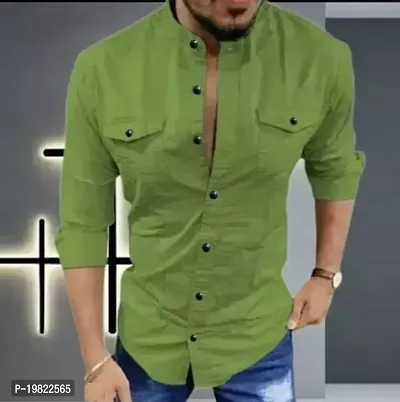 Classic Cotton Solid Casual Shirts for Men-thumb0