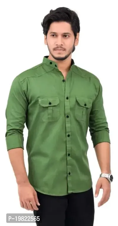 Classic Cotton Solid Casual Shirts for Men-thumb2