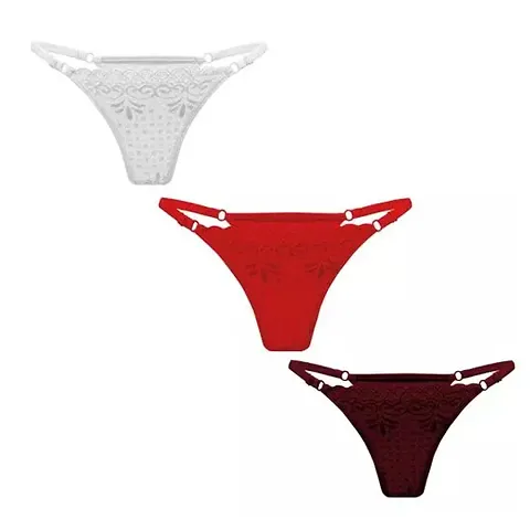 Women Thong/G-String Lace Panty ( Pack Of 3)