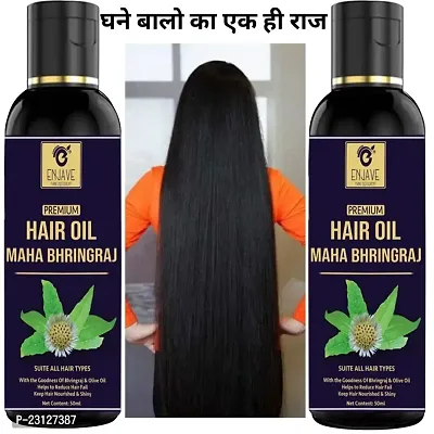 Enjave Maha Bhringranj Hair Oil For Hair Growth  Hairfall (50 ml) (Pack Of 2) |Maha Bhringranj Hair Oil| Hair Oil For Hair Growth| Hair Oil For Hairfall | Hair Oil For Dandruff Control| Pack of 1-thumb0