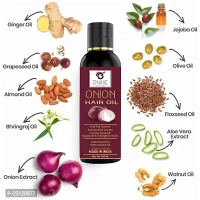 Enjave Onion Blackseed Hair oil For Hair Fall Control | onion oil | hair oil | Hair Growth Oil | adivasi herbal oil | red onion hair oil | bal ugane ka tel | argon oil | blackseed oil | pyaj ka oil |-thumb2