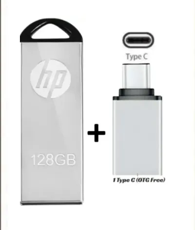 Usb 128gb Pendrive Silver with1 Type - C -Otg Free