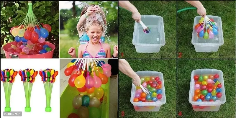 Macmillan Aquafresh Magic Water Balloons Kit Fill & Tie in 60 Second Multi Colored Magic Bunch of Holi Water Balloons Hassle Free- Great Festival and Outdoor Water Sports Fun (222 Balloons)-thumb3