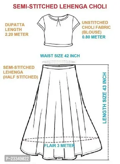 EMZO Women's Satin Solid Sleeveless Semi-Stitched Lehenga, Choli  Dupatta Set - Size : Free Size [EMZ-1039-Wine]-thumb5