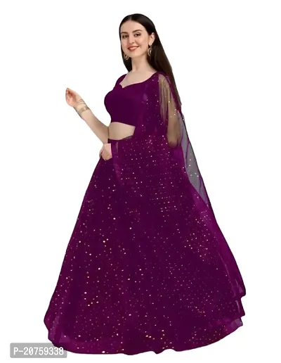 Stylish Purple Satin  Lehenga Choli Set For Women-thumb0