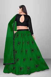 Stylish Green Satin  Lehenga Choli Set For Women-thumb1