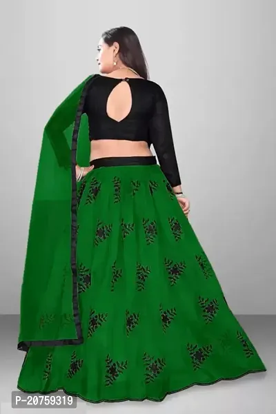 Stylish Green Satin  Lehenga Choli Set For Women-thumb2