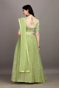 Stylish Green Satin  Lehenga Choli Set For Women-thumb2