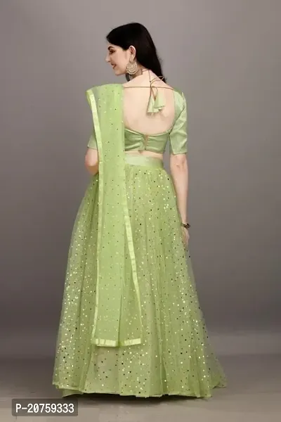 Stylish Green Satin  Lehenga Choli Set For Women-thumb3