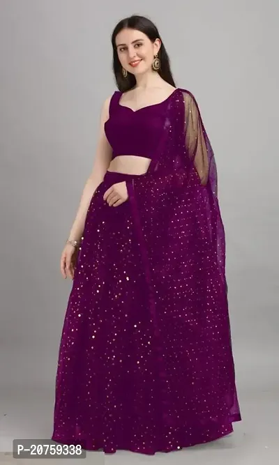 Stylish Purple Satin  Lehenga Choli Set For Women-thumb2