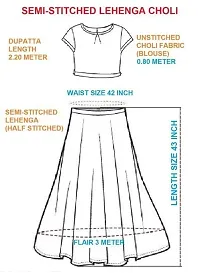 EMZO Women's Satin Solid Half Sleeve Semi-Stitched Lehenga, Choli  Dupatta Set - Size : Free Size [EMZ-1029-Baby Pink]-thumb3