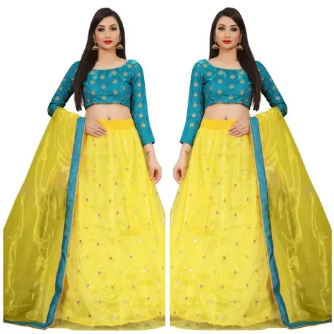 Stylish Satin Lehenga Choli Set For Women