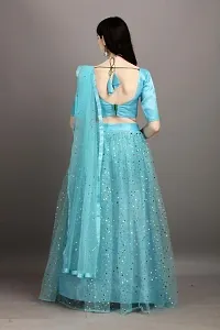 Stylish Blue Satin  Lehenga Choli Set For Women-thumb2