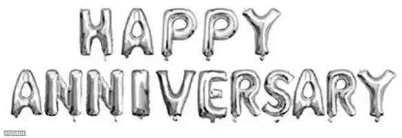 Happy Anniversary Foil Balloon In Silver Colour -Silver Foil Balloon-Anniversary Foil Balloon