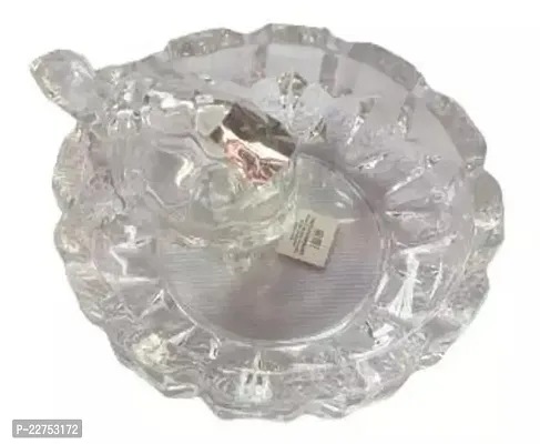 Premium Quality Vastu - Feng Shui Crystal Tortoise - Turtle With Crystal Plate (12 X 8 Cms) (1 Set)