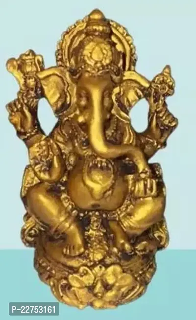 Premium Quality Ganesh Idol - Golden Ganpati - Sitting Ganesha