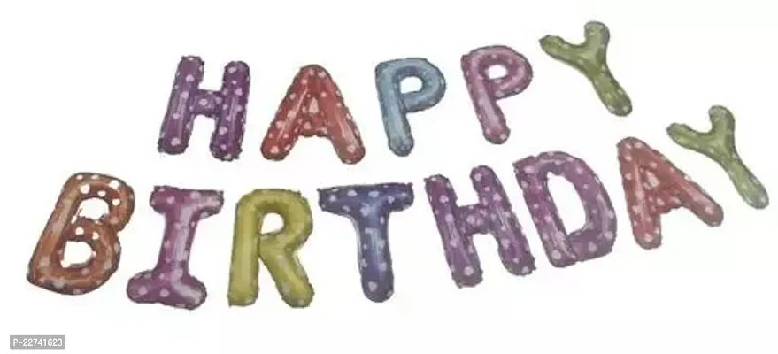 Happy Birthday Balloon In Multi Colour Dot - Birthday Decoration Balloon - Foil Balloon - Happy Birthday Anniversary Balloons-thumb0