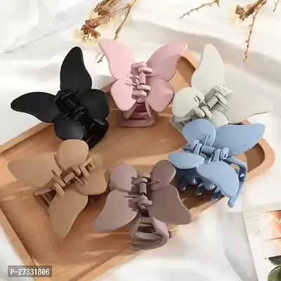 BBY2YNG 6Pcs Matte Hair Claw Clips Butterfly Hair Claw For Girls And Women Hair clutcher-thumb0