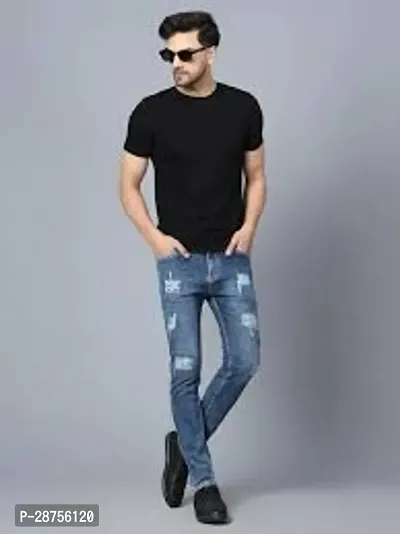 Stylish Cotton Blend Solid Jean for Men-thumb0