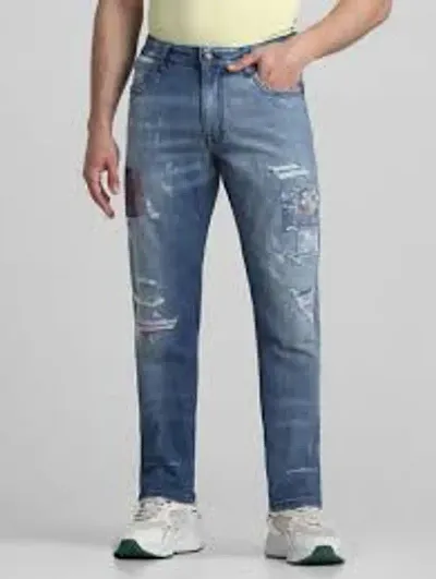 Stylish Cotton Blend Solid Jean for Men