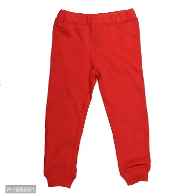 wear your mind Kids Unisex Cotton Poly Full Length Joggers - Red (KJ005.5)-thumb2