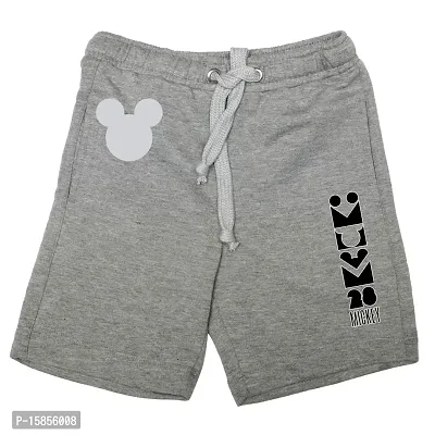 Mickey Mouse Family by Wear Your Mind Baby Boy's Regular fit Cotton Shorts (DMFSR014.4_Grey_1-2 Years)