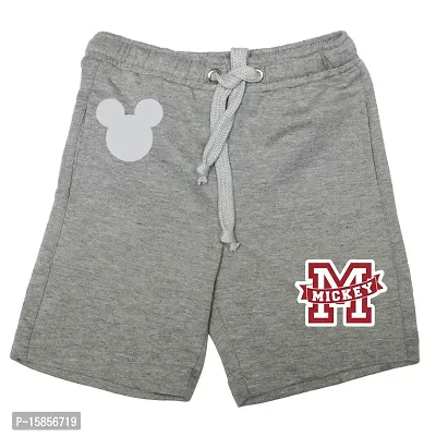 Mickey Mouse Family by Wear Your Mind Baby Boy's Regular fit Cotton Shorts (DMFSR003.4_Grey_1-2 Years)