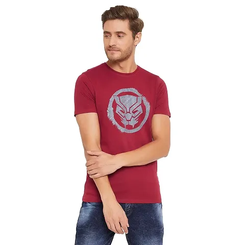 Marvel Avengers by Wear Your Mind Men Round Neck Short Sleeves Knitted T-Shirt