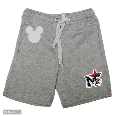 Mickey Mouse Family by Wear Your Mind Baby Boy's Regular fit Cotton Shorts (DMFSR004.4_Grey_1-2 Years)