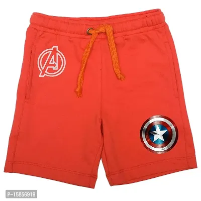Marvel Avengers by Wear Your Mind Boy's Regular fit Cotton Shorts (DMASR014.8_Orange_4-5 Years)