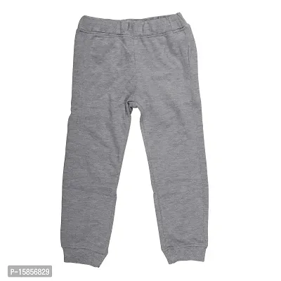 wear your mind Kids Unisex Cotton Poly Full Length Joggers - Grey (KJ004.4_12-13Y)-thumb2