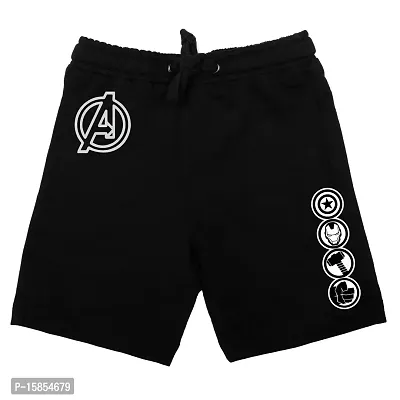 Marvel Avengers by Wear Your Mind Baby Boy's Regular fit Cotton Shorts (DMASR001.2_Black_1-2 Years)