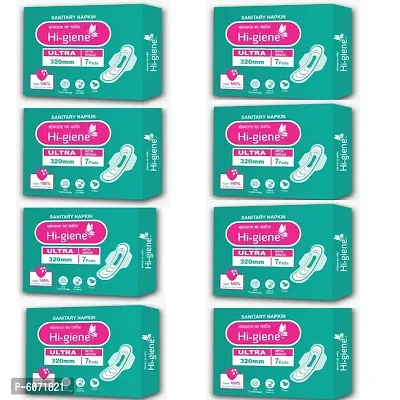 HI-giene ultra with wings Sanitary Pad  (Pack of 56