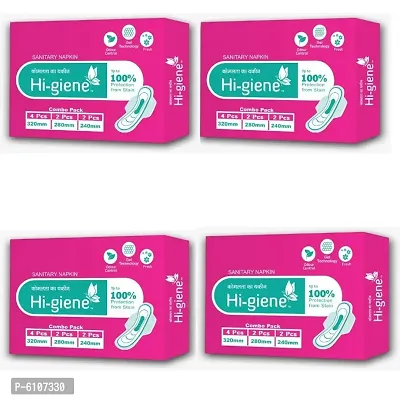 HI-giene Combo Pack 4 Sanitary Pad  (Pack of 32)