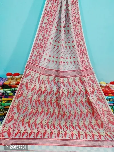 Beautiful Mulmul Cotton Saree With Blouse Piece-thumb0