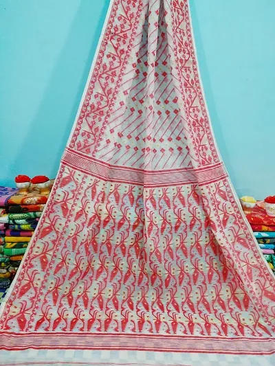 Beautiful Mulmul Saree With Blouse Piece