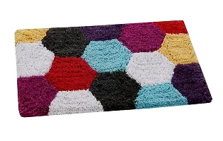 Abstract Cotton Multicolor Door Mat for Playroom, Dinningroom, Drawingroom| 16x24| Pack of 1-thumb1