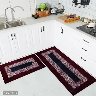 Kitchen Cotton Floor Mat Doormat (Multi Colour, Pack of 2 Piece, 45 x 120 cm  40 x 60 cm, Rectangular)-thumb0