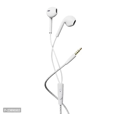 Stylish Headphones White In-ear  Wired - 3.5 MM Single Pin