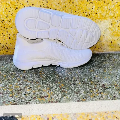 Stylish White Rubber Self Design Casual Shoe For Men