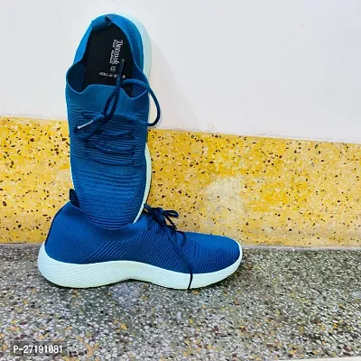 Stylish Blue Rubber Self Design Casual Shoe For Men