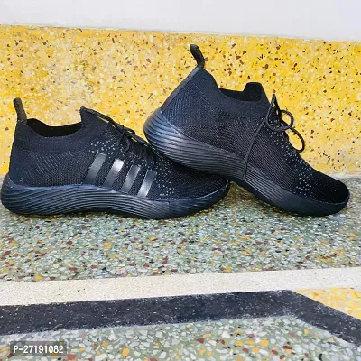 Stylish Black Rubber Self Design Casual Shoe For Men