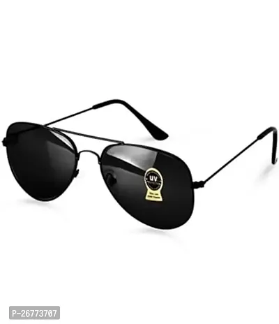 Stylish Plastic Black Oval Sunglasses For Men-thumb0