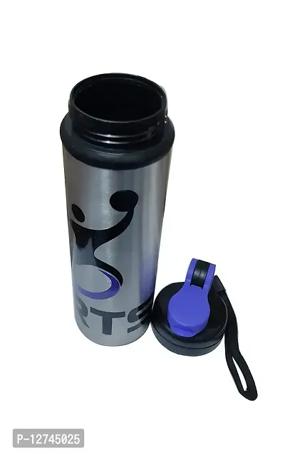 Heeva Creation Stainless Steel Water Bottle.750ml.(Colour-Silver with Purple Cap).-thumb2