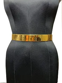 Heeva Creation Women's Plain Adjustable Stylish Design Ladies Waist Belts kanduro-Belt for Sarees, Western Dress, Designer Long Gown Dresses.(Colour-Golden).1 Piece.-thumb4