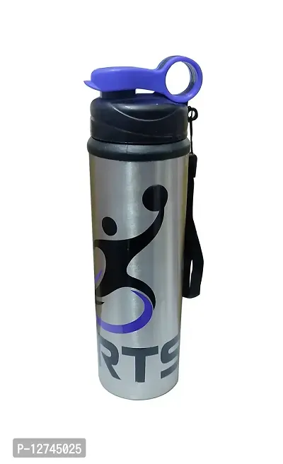 Heeva Creation Stainless Steel Water Bottle.750ml.(Colour-Silver with Purple Cap).