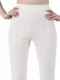 Trendy Polycotton White Solid Trouser For Women-thumb3