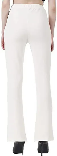 Trendy Polycotton White Solid Trouser For Women-thumb1