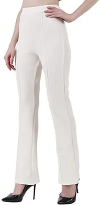 Trendy Polycotton White Solid Trouser For Women-thumb4